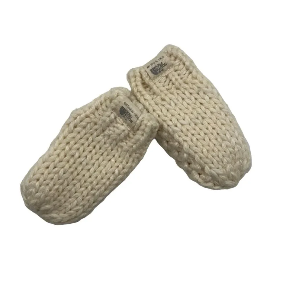 The North Face Baby Mittens Size XXS, Cream Cable Knit
